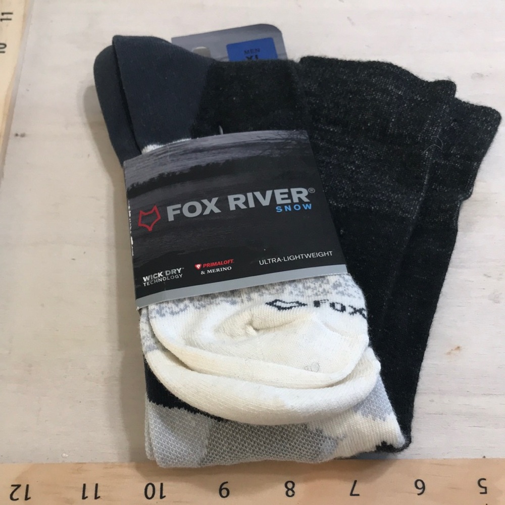 Fox river snow mans wool blend socks extra large size 12 to 14.5 New in Pak